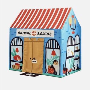 Animal Rescue Adventure Playhouse Tent - Blue, Red, and Tan